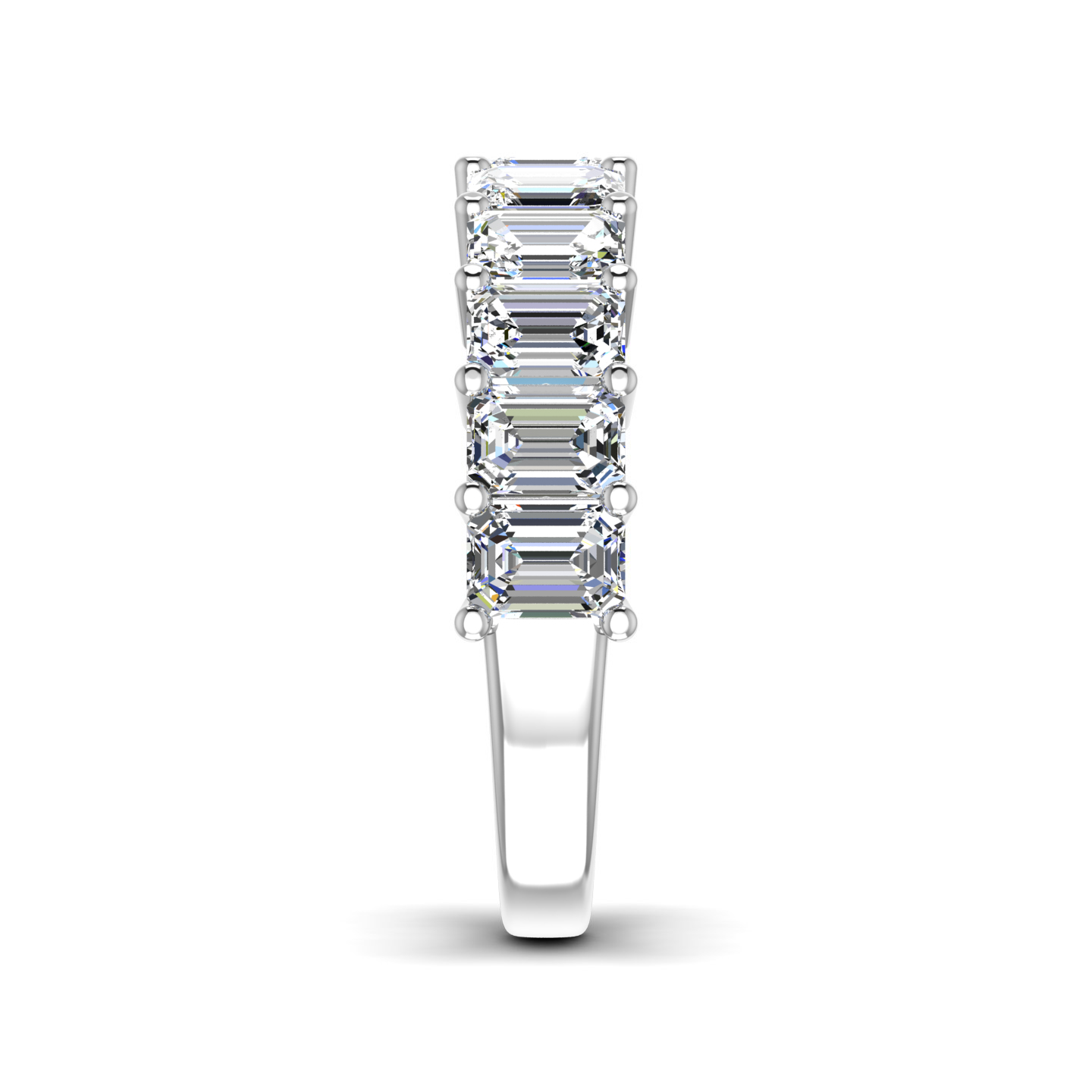 18K White Gold Monroe 11 Stone Shared Prong Lab Anniversary Band