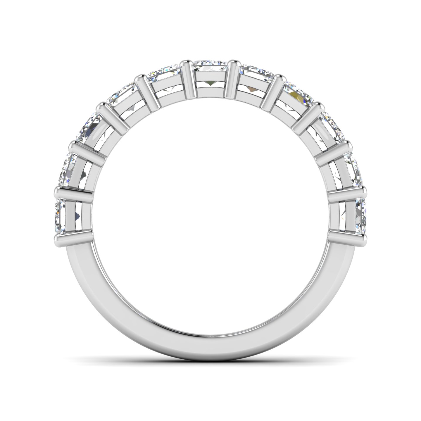 18K White Gold Monroe 11 Stone Shared Prong Lab Anniversary Band