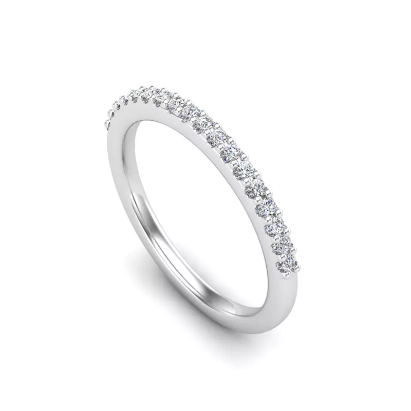 14K White Gold Violet Pave Band