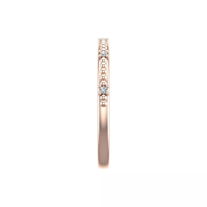 14K Rose Gold Ruby Bubble Diamond Band