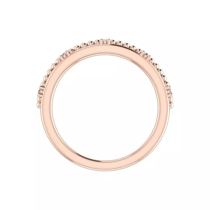 14K Rose Gold Ruby Bubble Diamond Band