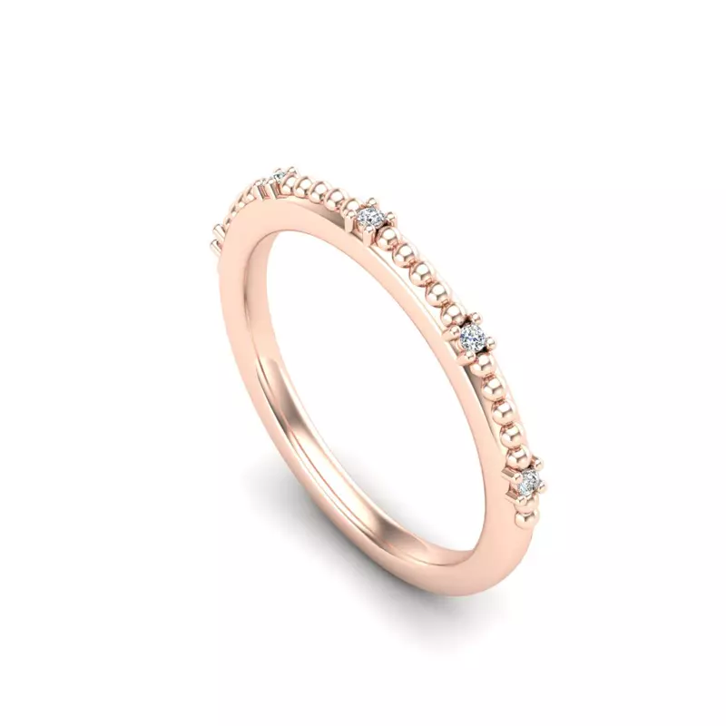 14K Rose Gold Ruby Bubble Diamond Band