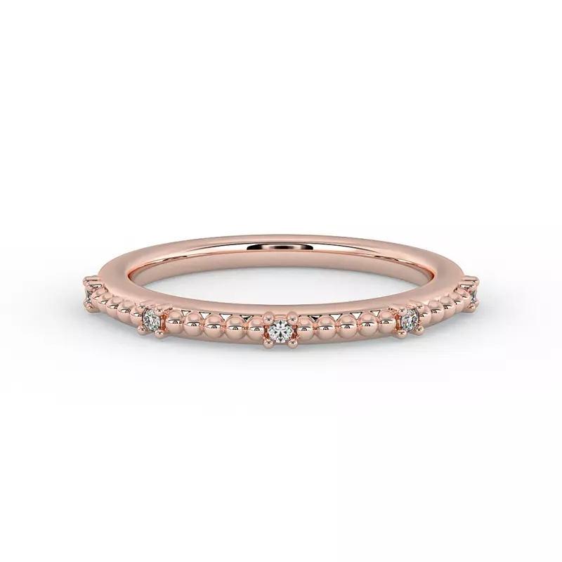 14K Rose Gold Ruby Bubble Diamond Band