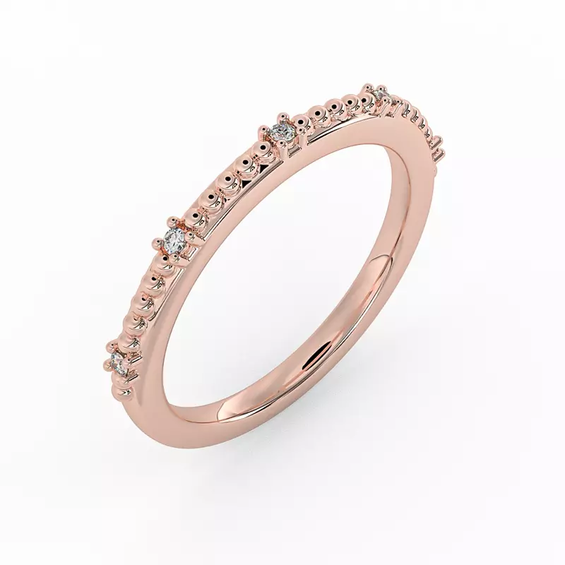 14K Rose Gold Ruby Bubble Diamond Band