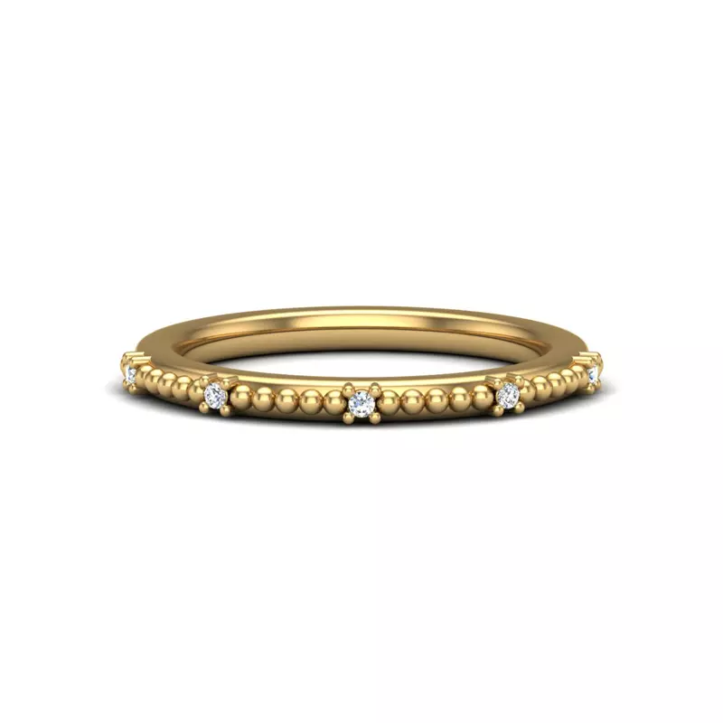 18K Yellow Gold Ruby Bubble Diamond Band