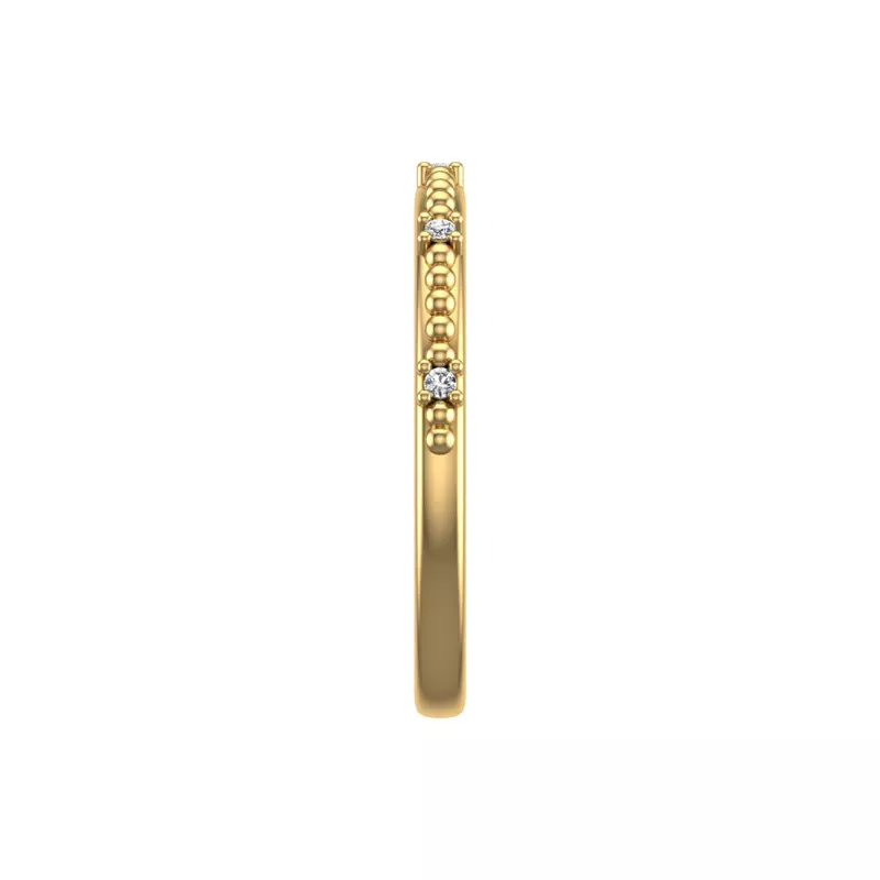 18K Yellow Gold Ruby Bubble Diamond Band