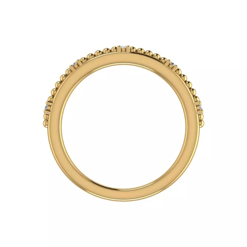 18K Yellow Gold Ruby Bubble Diamond Band