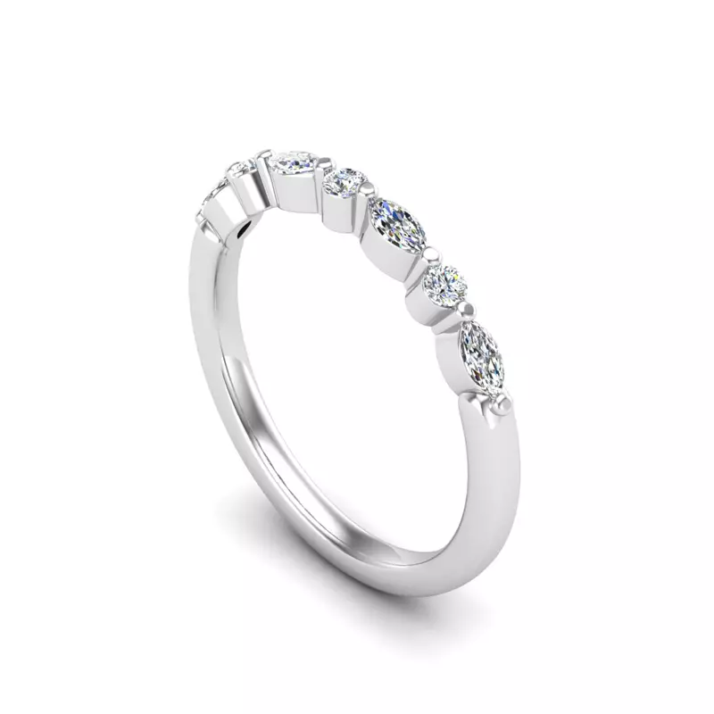 14K White Gold Samantha Diamond Band