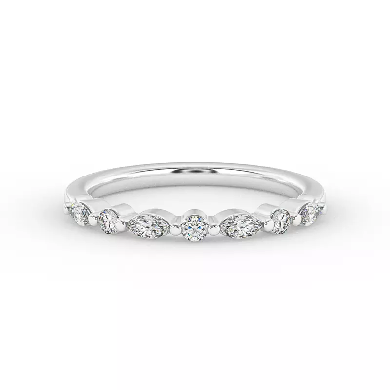 14K White Gold Samantha Diamond Band