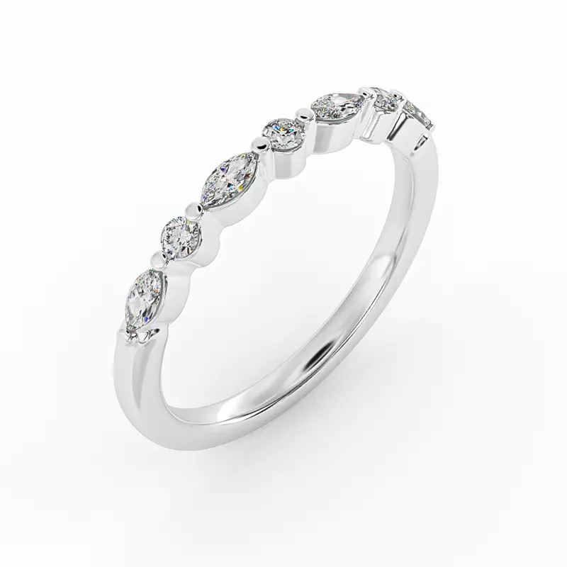 14K White Gold Samantha Diamond Band