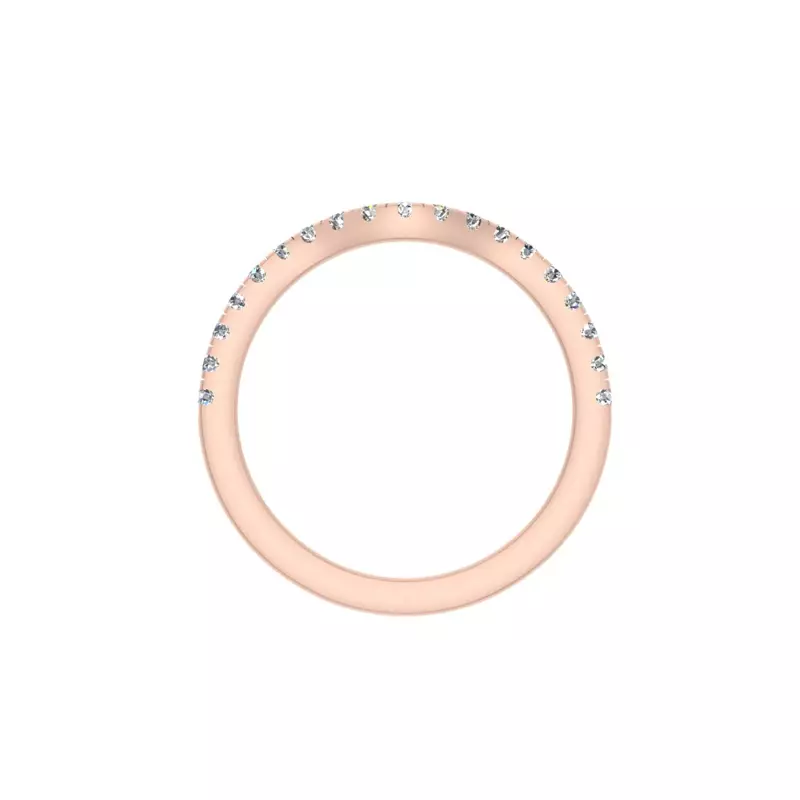 14K Rose Gold Rose Pave Band
