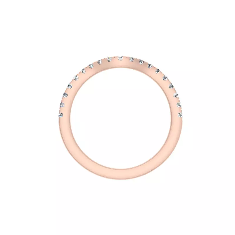 14K Rose Gold Mackenzie Curved Pave Band