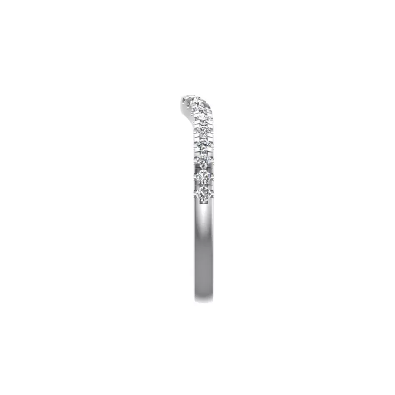 14K White Gold Mackenzie Curved Pave Band