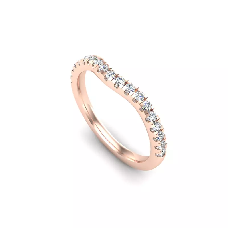 14K Rose Gold Mary Pave Band