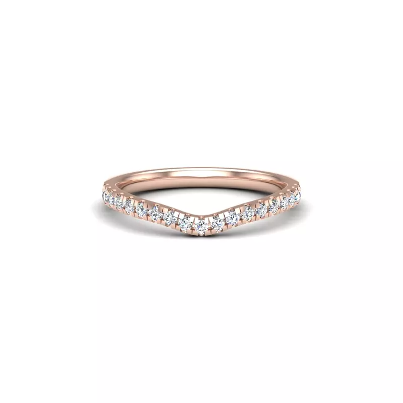 14K Rose Gold Iris Pave Band