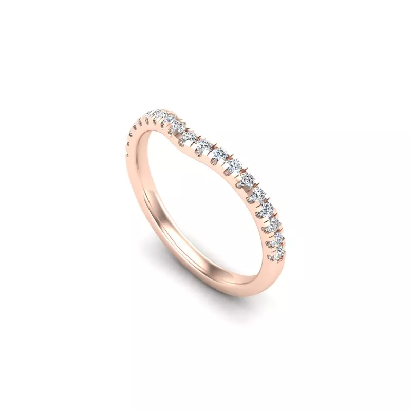 14K Rose Gold Iris Pave Band