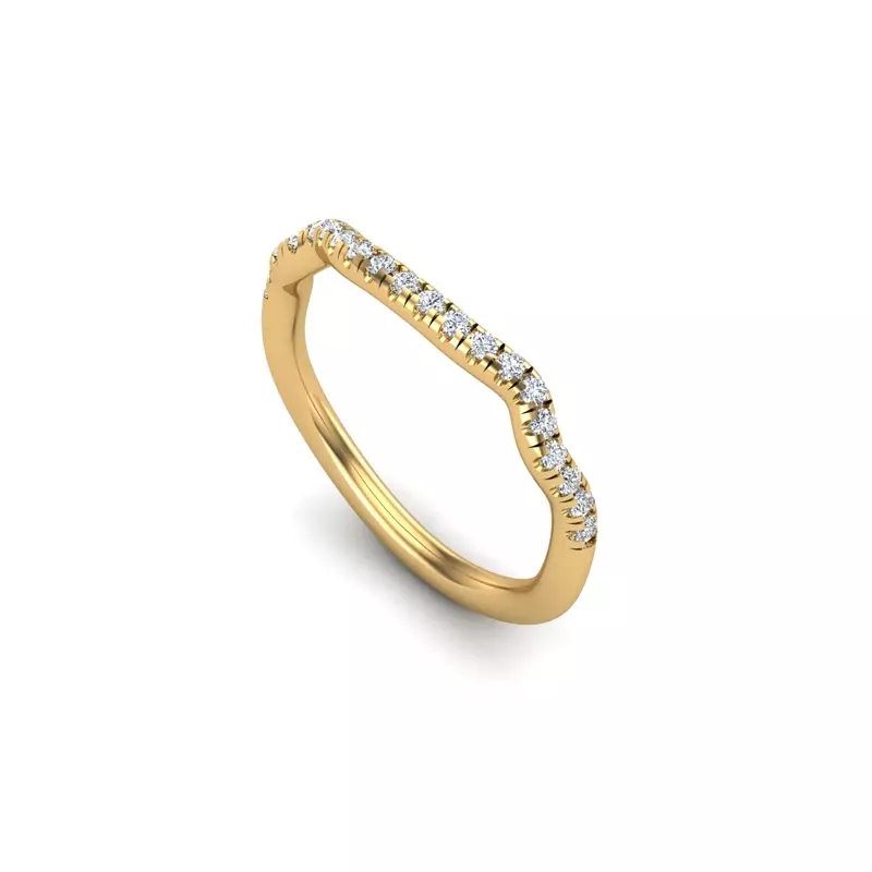 18K Yellow Gold Kylie Pave Band