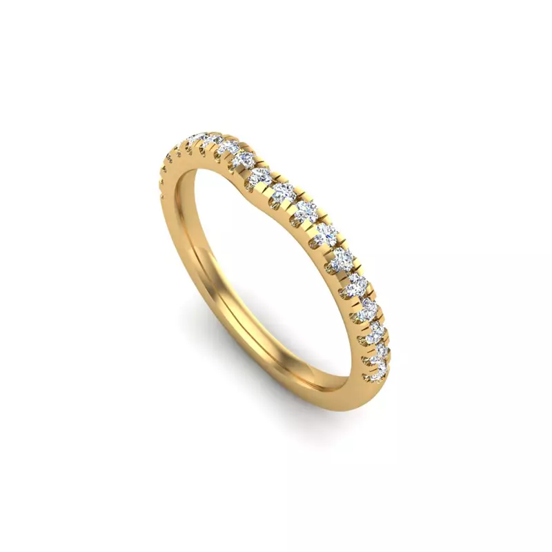 14K Yellow Gold Ellieana Pave Band