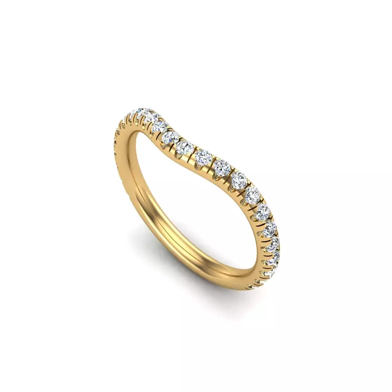 14K Yellow Gold Juniper Pave Band