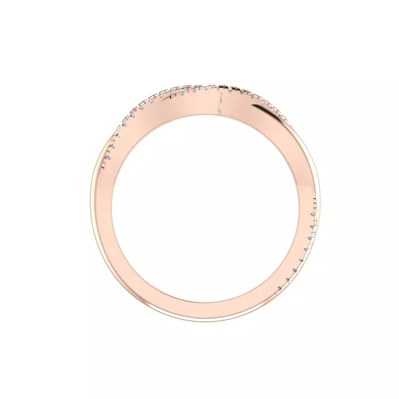 14K Rose Gold Emily Twisted Pave Band
