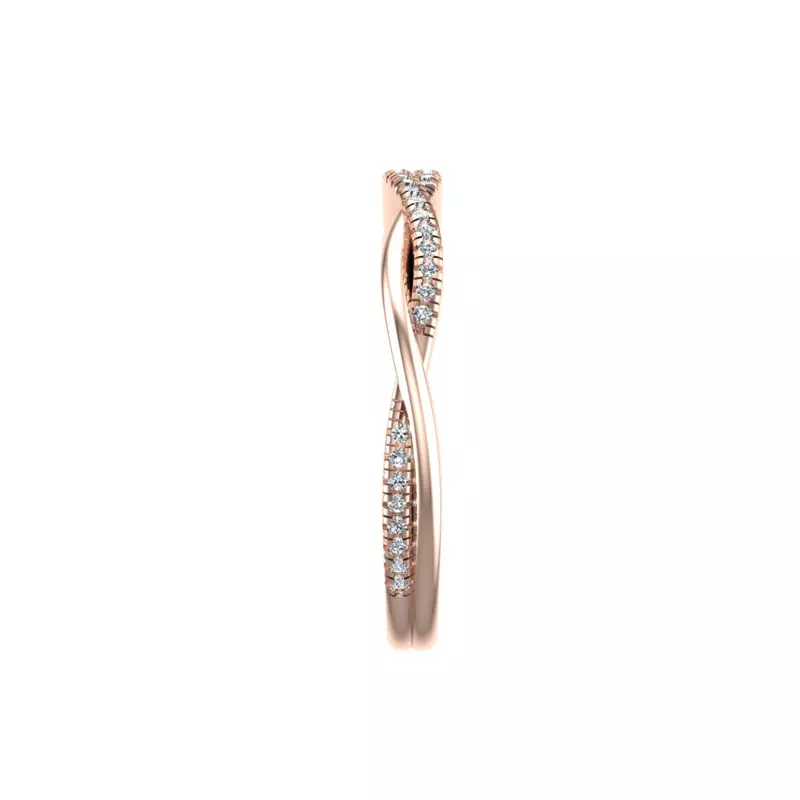 14K Rose Gold Emily Twisted Pave Band