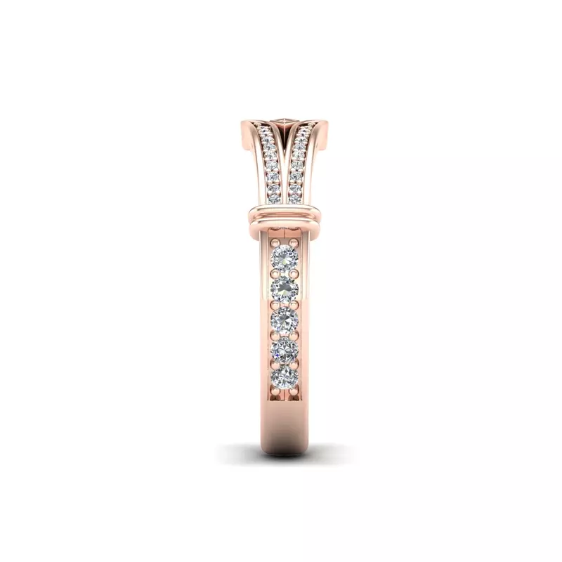 14K Rose Gold Georgia Art Deco Diamond Band