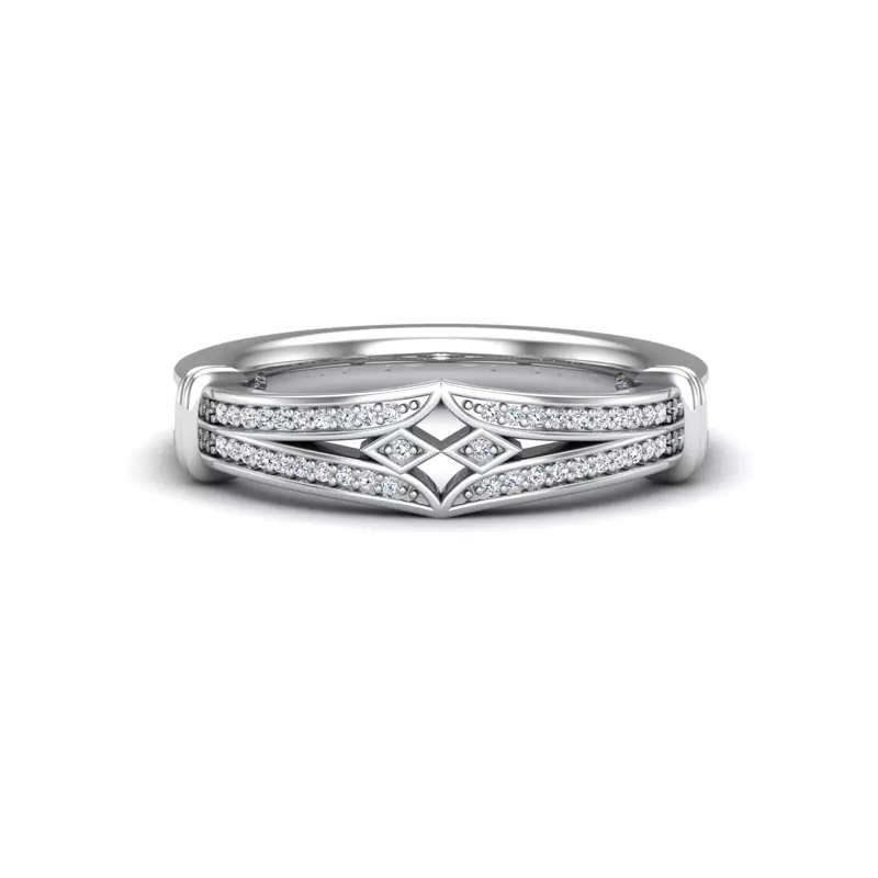 18K White Gold Georgia Art Deco Diamond Band