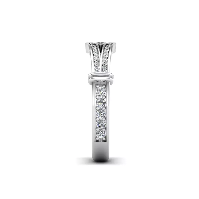18K White Gold Georgia Art Deco Diamond Band