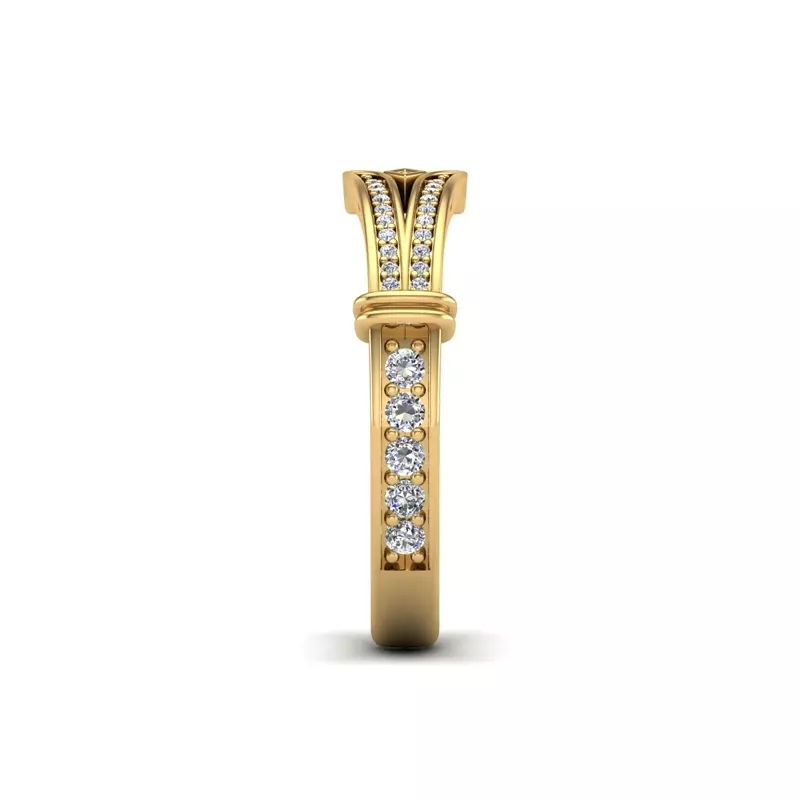 18K Yellow Gold Georgia Art Deco Diamond Band