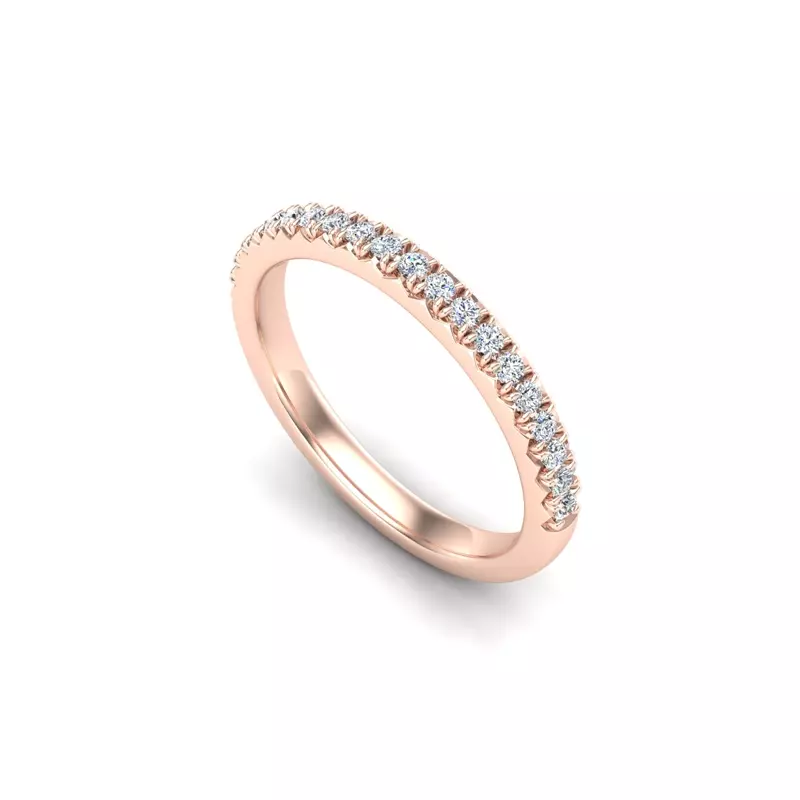 14K Rose Gold Gianna French Pave Band