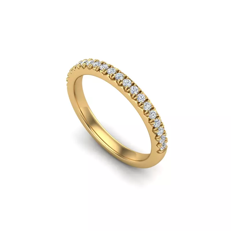 14K Yellow Gold Gianna French Pave Band