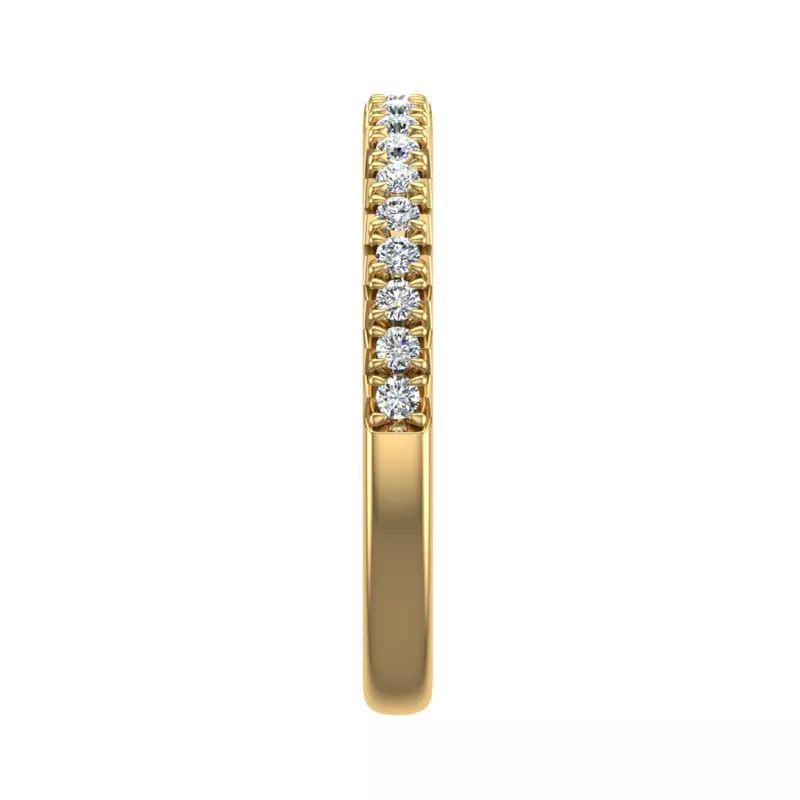 14K Yellow Gold Magnolia Pave Band