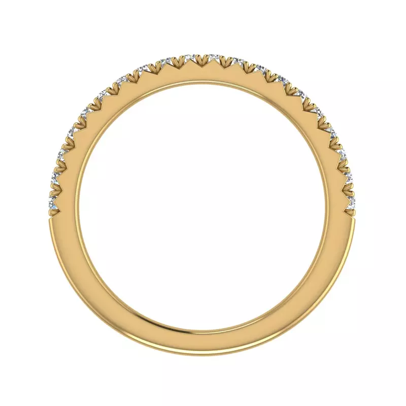 14K Yellow Gold Magnolia Pave Band