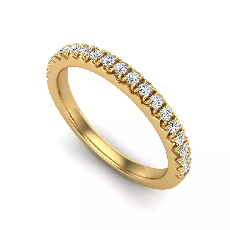 14K Yellow Gold Magnolia Pave Band