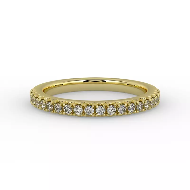 14K Yellow Gold Magnolia Pave Band
