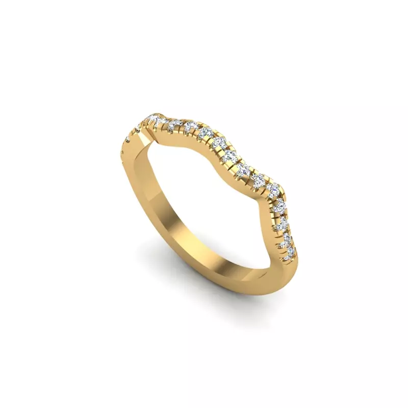 14K Yellow Gold Sara Pave Band