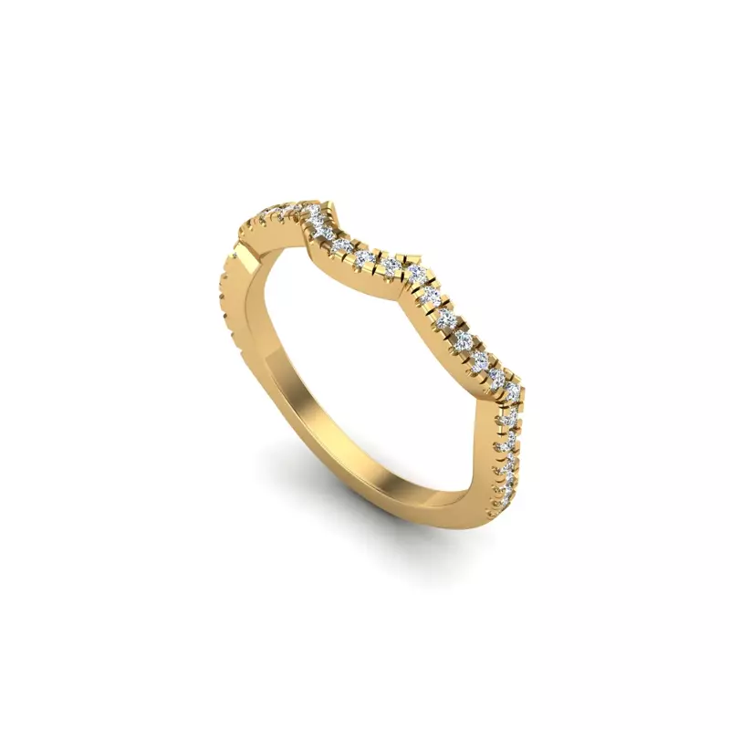 14K Yellow Gold Oakley Pave Band