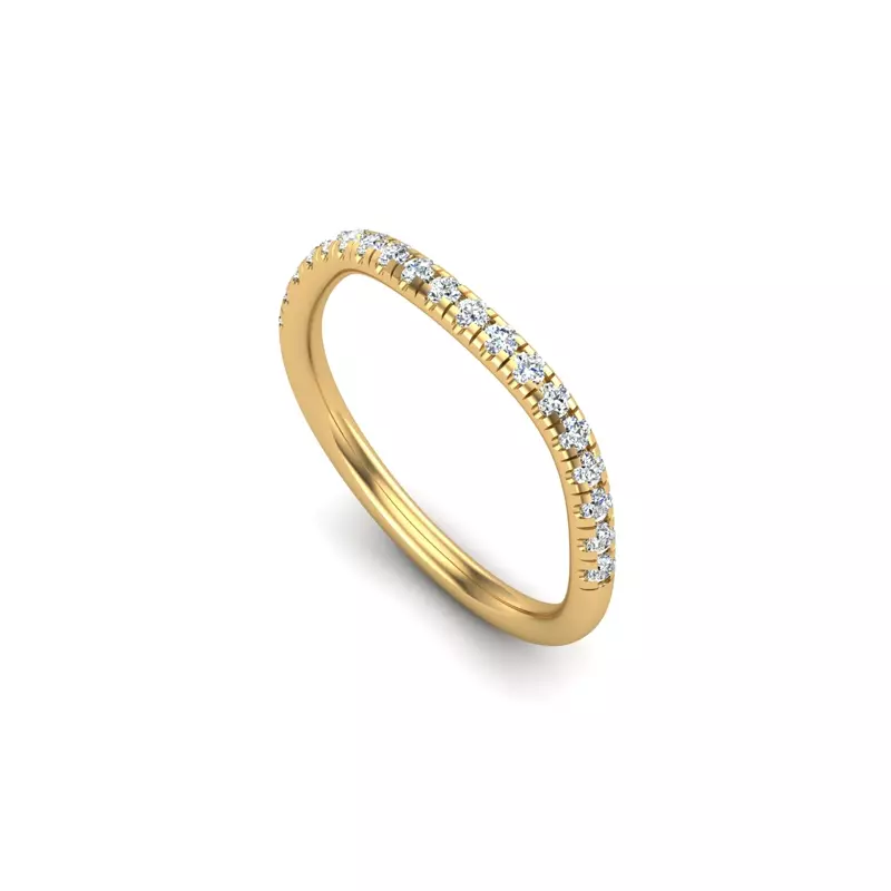 14K Yellow Gold Alaya Pave Band