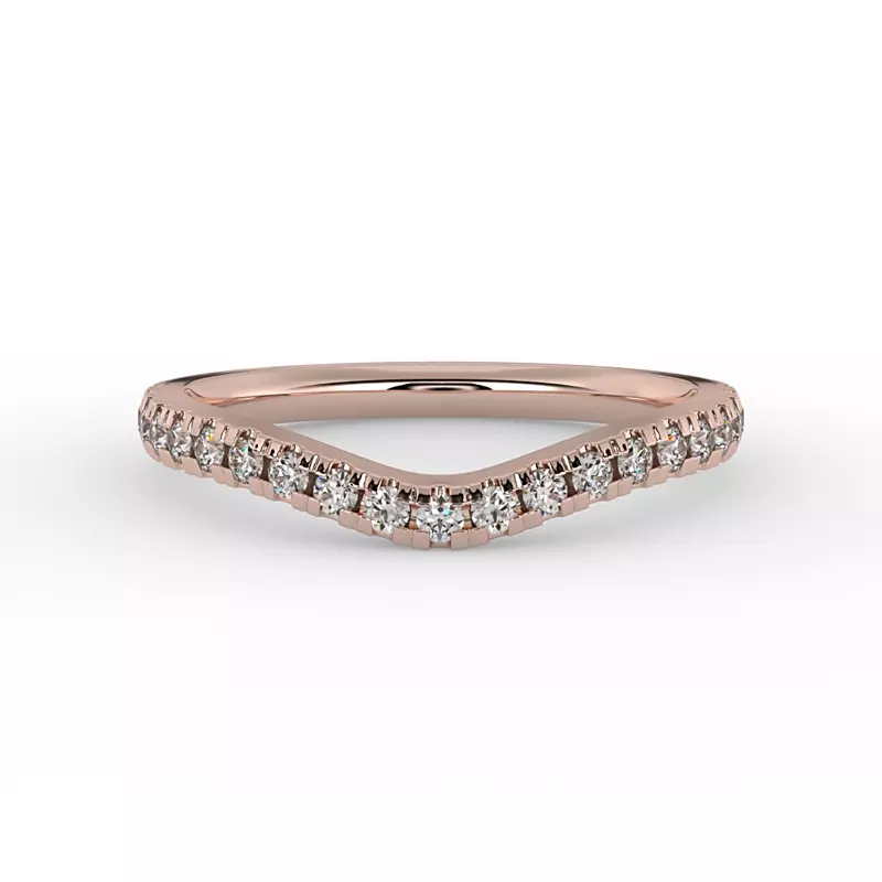 14K Rose Gold River Pave Band