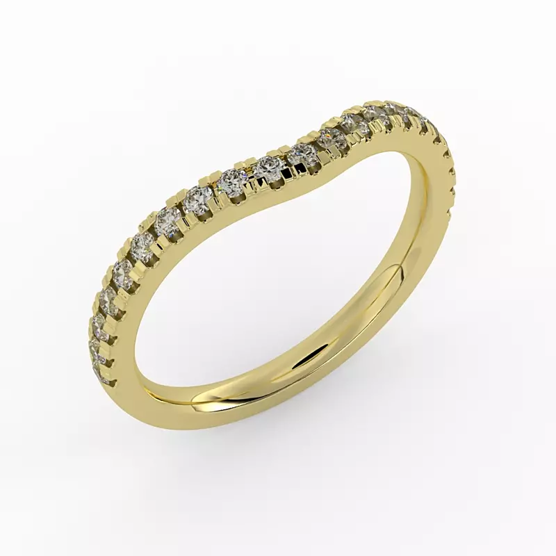 18K Yellow Gold River Pave Band