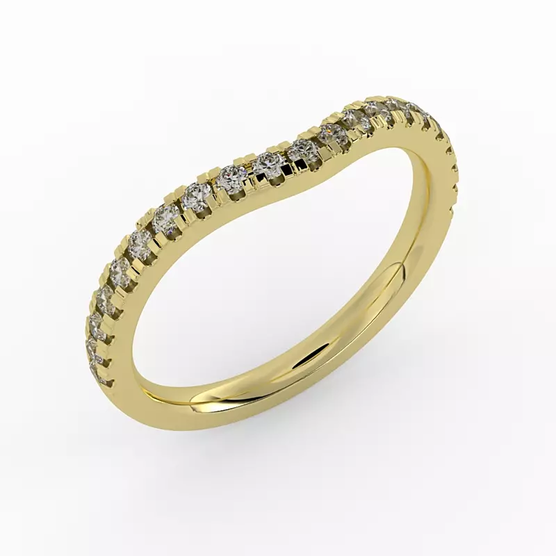14K Yellow Gold Noa Pavé Curved Band