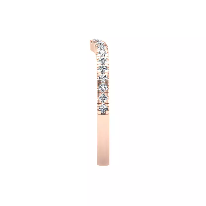 14K Rose Gold Daisy Curved Pavé Band