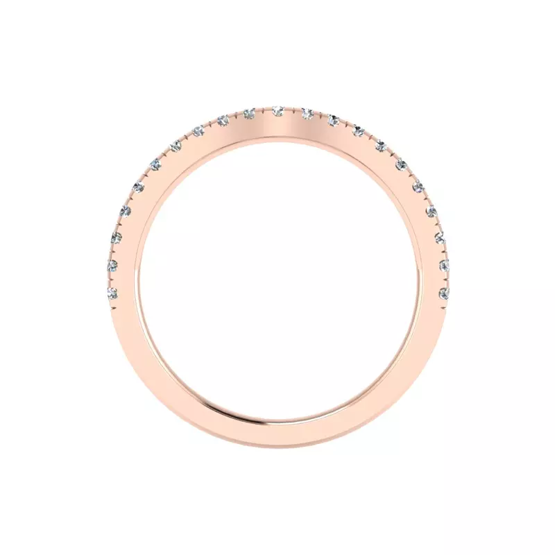 14K Rose Gold Daisy Curved Pavé Band