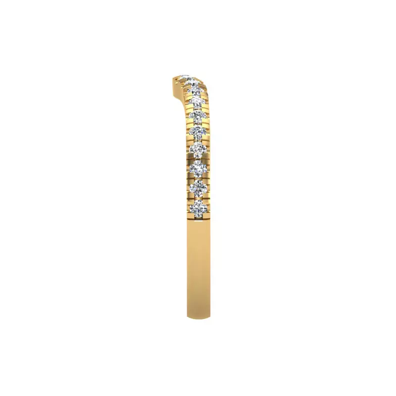 14K Yellow Gold Daisy Curved Pavé Band
