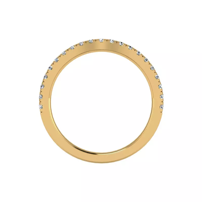 14K Yellow Gold Daisy Curved Pavé Band