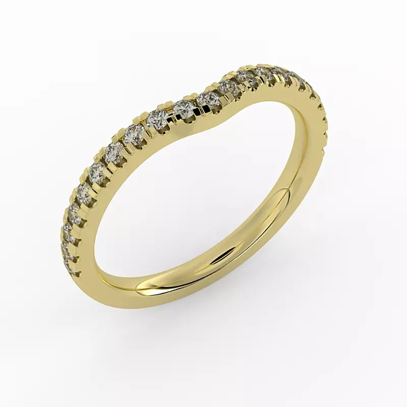 14K Yellow Gold Cecilia Pave Band