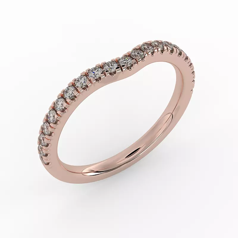 14K Rose Gold Valiera Pave Band