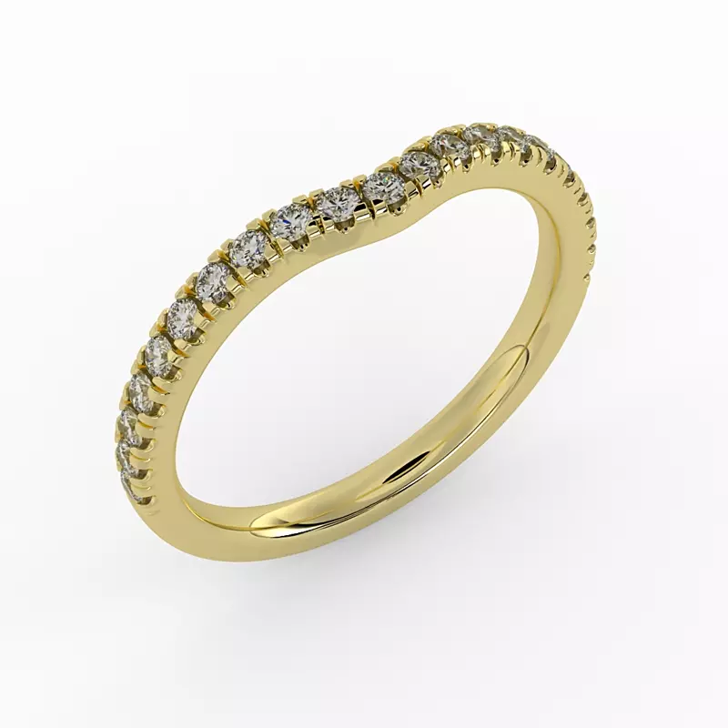 18K Yellow Gold Valiera Pave Band
