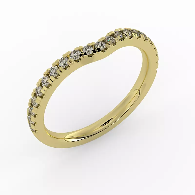 14K Yellow Gold Ariel Pave Band