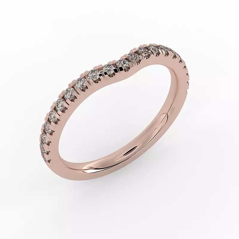14K Rose Gold Ashley Pave Band